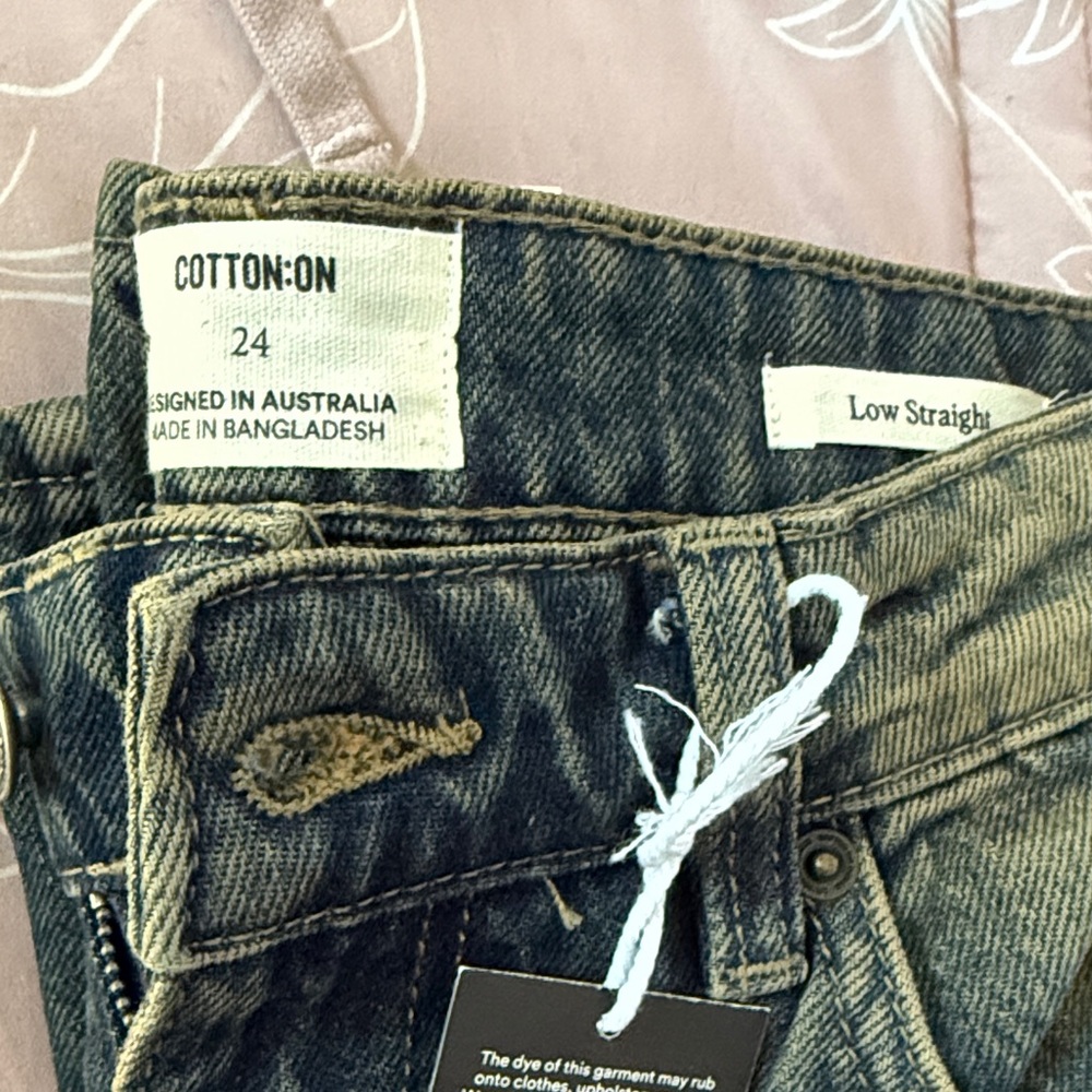 Cotton On Dark Wash Low Straight Jeans